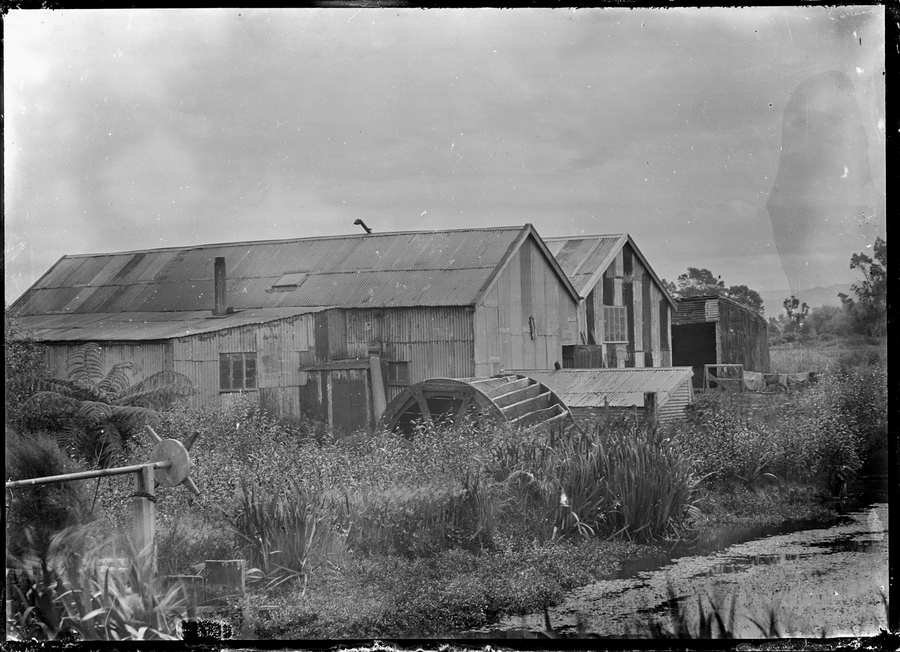 Historic old mill at Waiwhetu in Lower Hutt, photographed in 1909
