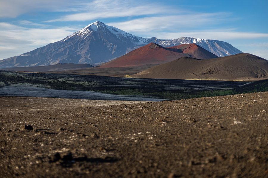 Volcanic desert landscape at Tolbachik in Kamchatka.