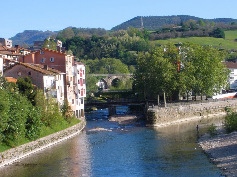Zusammenfluss des Leitzaran und des Oria in Andoain