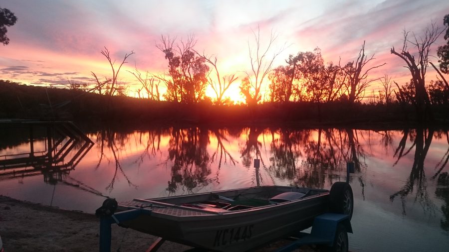 Pike River im Murray River National Park im Riverland bei Sonnenuntergang