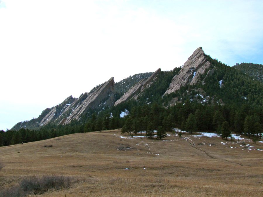 Die Flatirons im Boulder Mountain Park bei Boulder, Colorado
