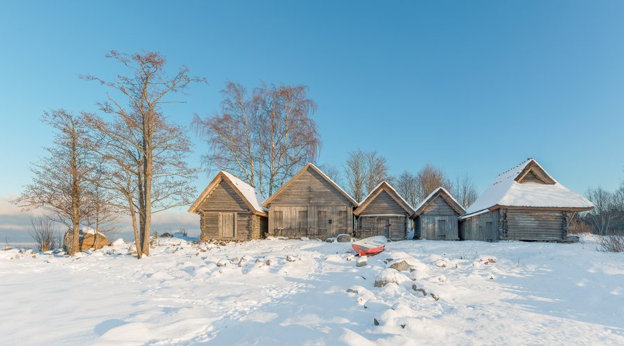 Fischerhütten am Meer im Fischerdorf Altja im Nationalpark Lahemaa, Estland