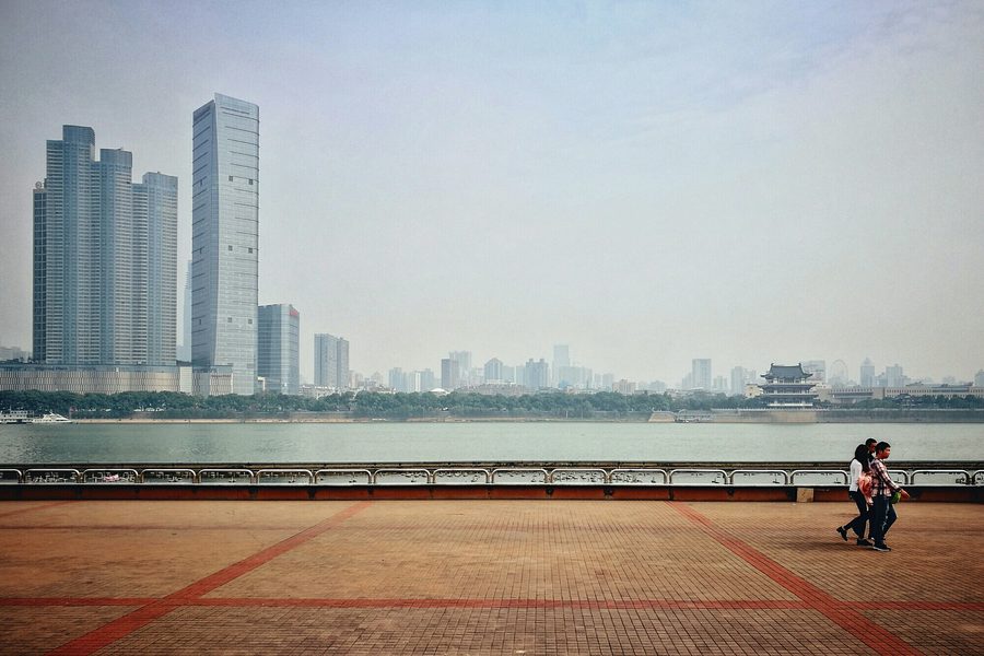Xiang-Fluss und Du-Fu-Pavillon in Changsha, Hunan