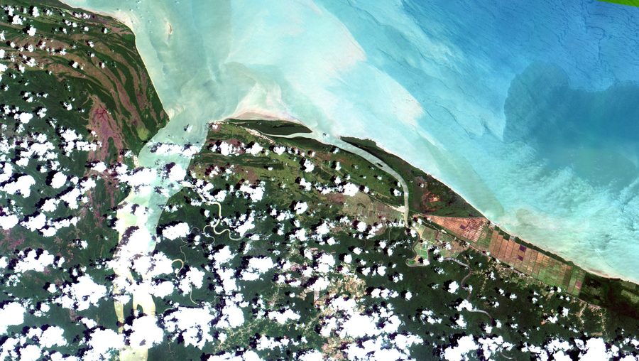 Mündung des Maroni in Französisch-Guayana