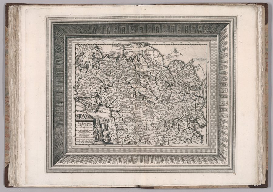 Historische Karte von Tartarie mit alten geografischen Bezeichnungen.