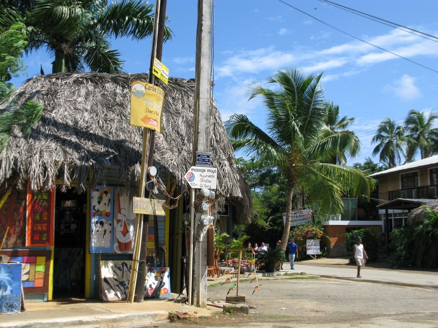 Crossroads in the town of Las Galeras, Samaná, Dominican Republic