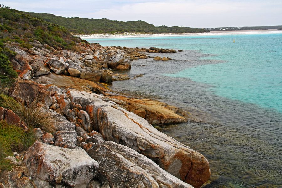 Türkises Küstenwasser mit Seegraswiesen im Bremer Commonwealth Marine Reserve bei Bremer Bay