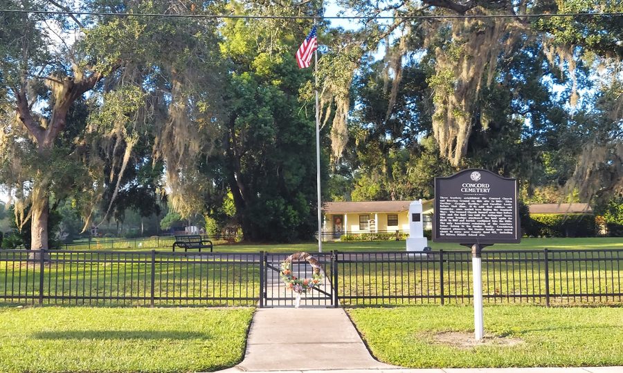 Concord Cemetery in Casselberry, Florida, von der Pulmosa Avenue aus gesehen