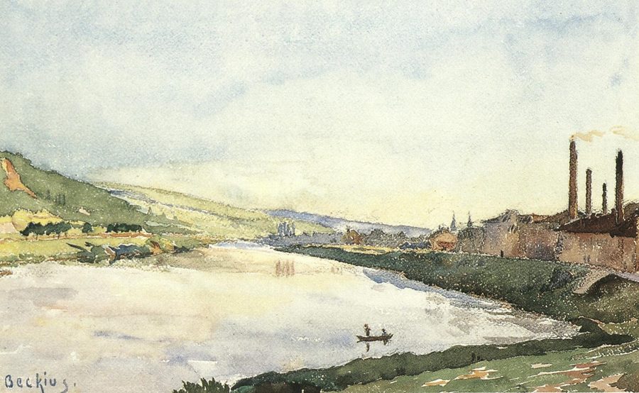 Aquarelle de Mertert datant de 1939