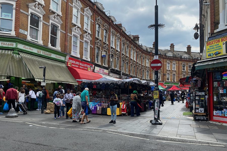 Brixton Market an der Electric Avenue in Brixton