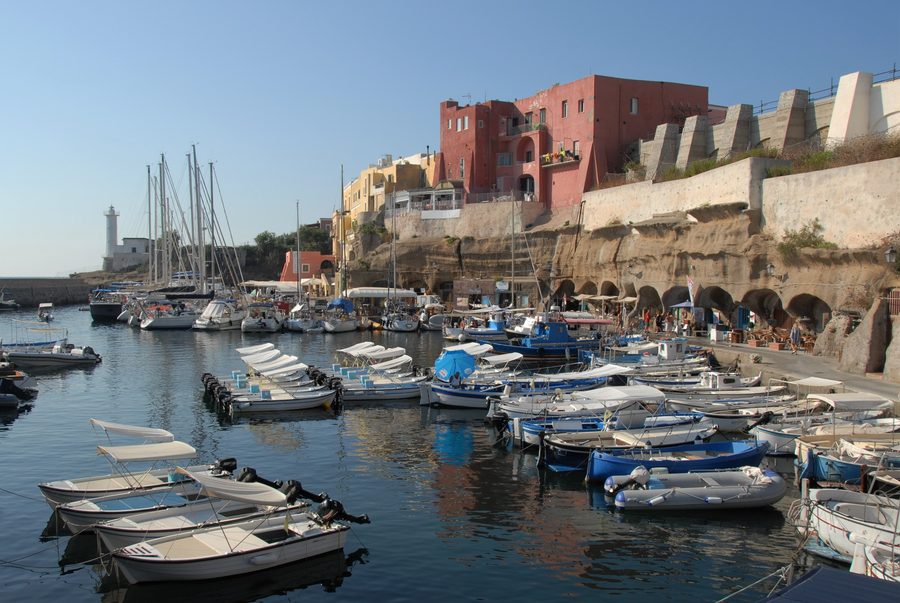Porto Romano, the ancient Roman harbour carved into the rock on Ventotene