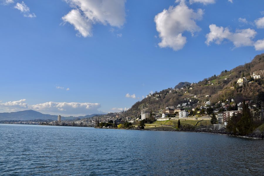 Blick über den Genfersee in der Waadt