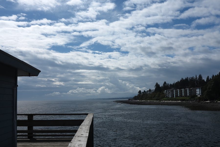 Blick auf das südliche Ende der Discovery Passage bei Campbell River