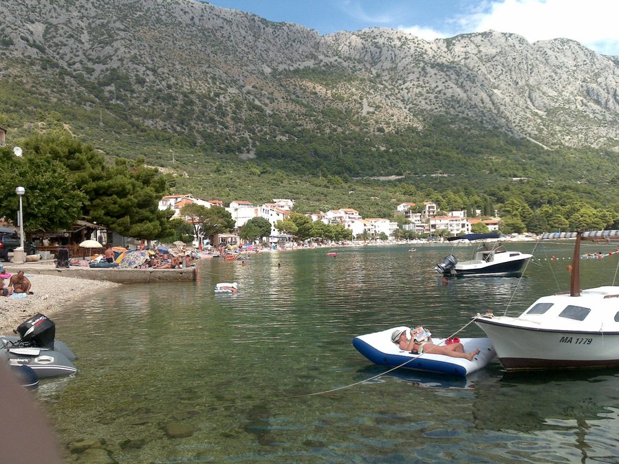 View of Igrane beach center on the Croatian coast