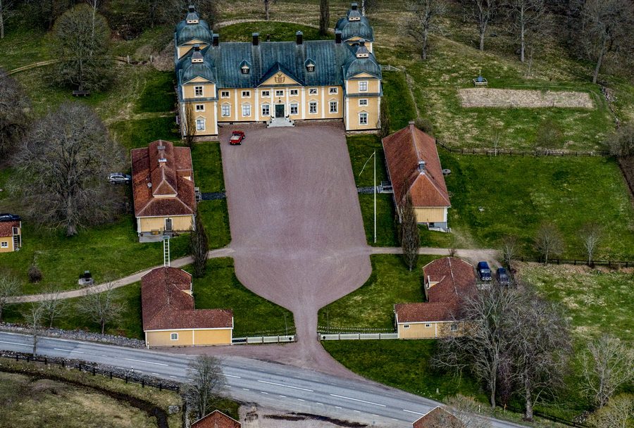 Gripenberg Castle, ein historisches Holzschloss in der Nähe von Säby
