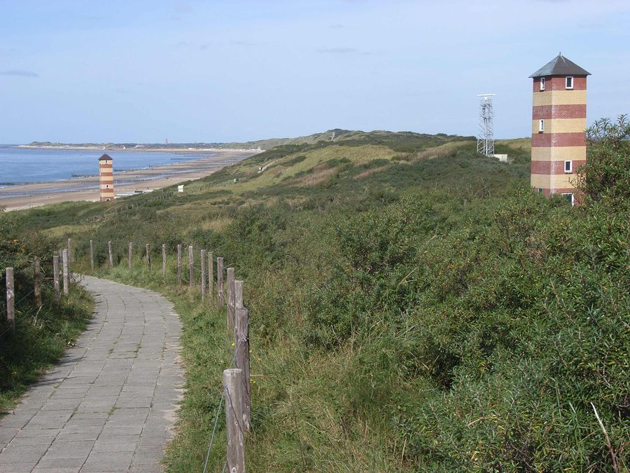 Lighthouses and radar at Kaapduinen in Dishoek, Zeeland