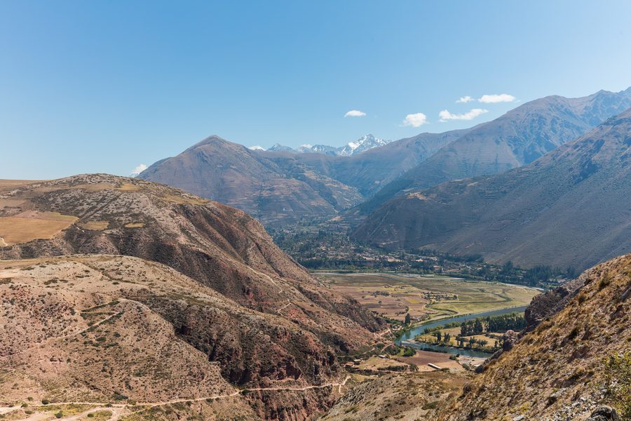 Terraced salt evaporation ponds in Maras, Peru