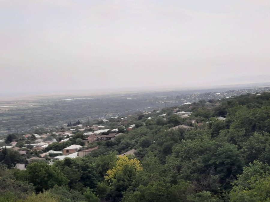 Blick auf Vakiri und das Alasanital in Kachetien