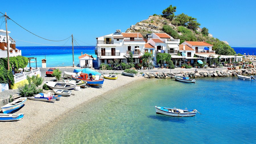 Kokkari an der Küste der griechischen Insel Samos