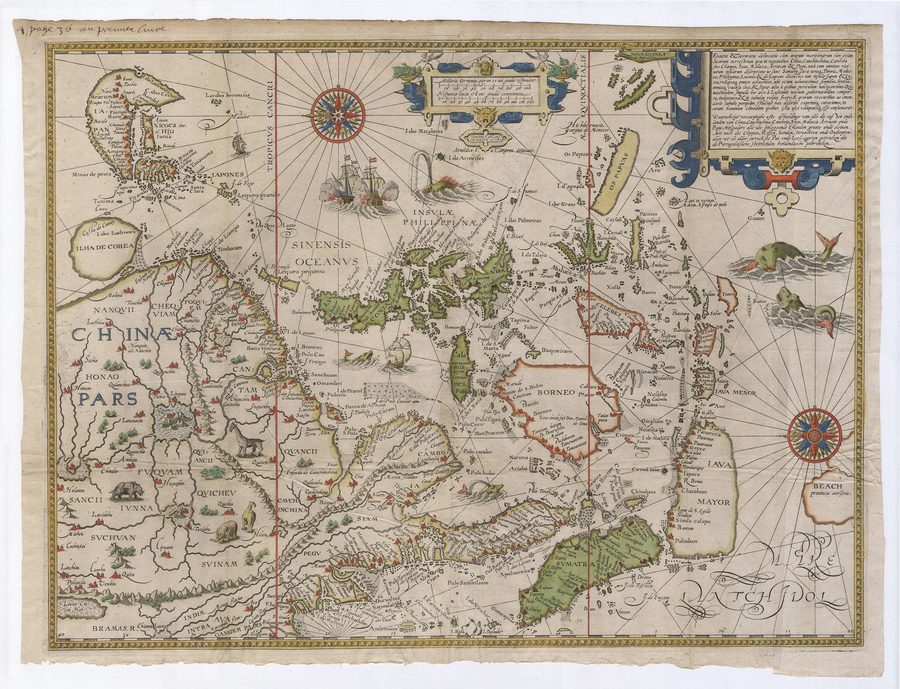 Historische Karte von Ostasien aus dem Jahr 1595.
