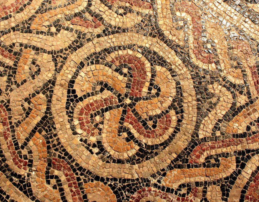 Detail des Mosaiks am Weg von Albalate bei Calanda