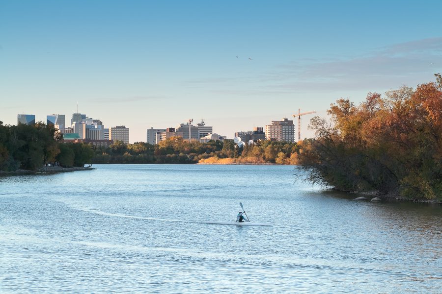 Skyline von Regina vom Wascana Park