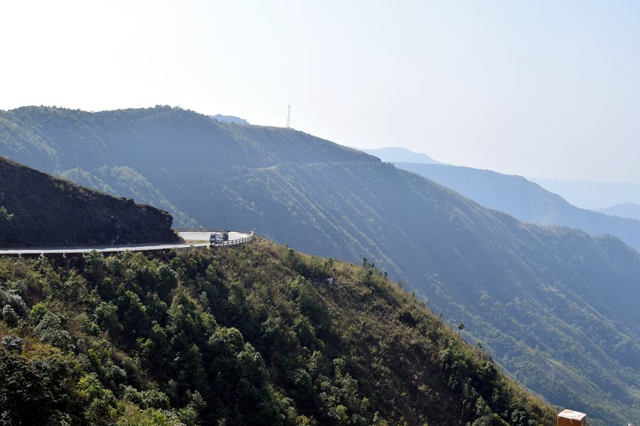 Hügelige Landschaft nahe Shillong in Meghalaya