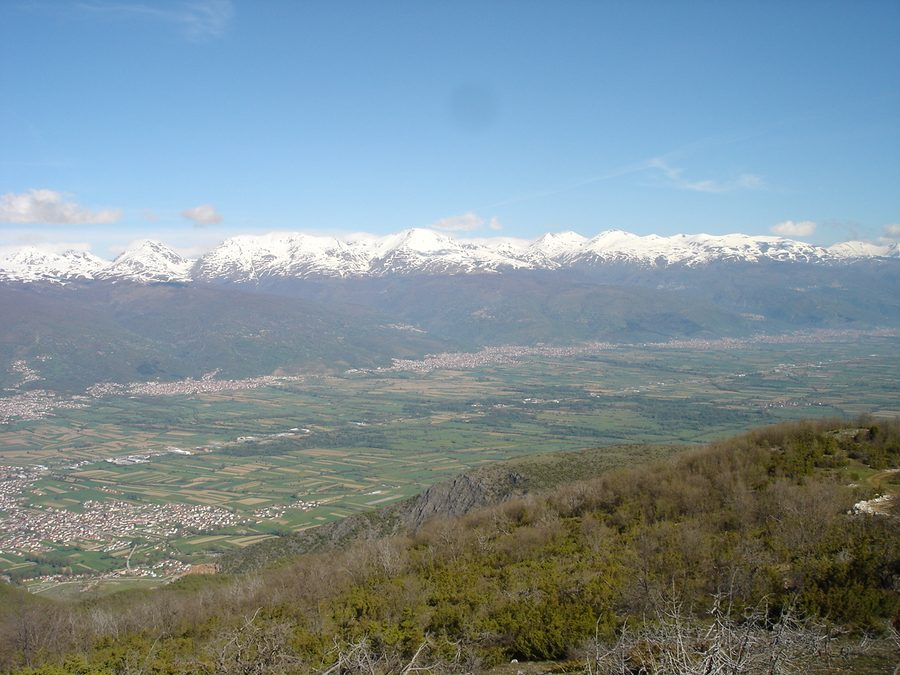 Berglandschaft im Polog-Gebiet