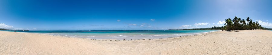Panoramic view of Las Terrenas Beach on the Samaná peninsula in the Dominican Republic