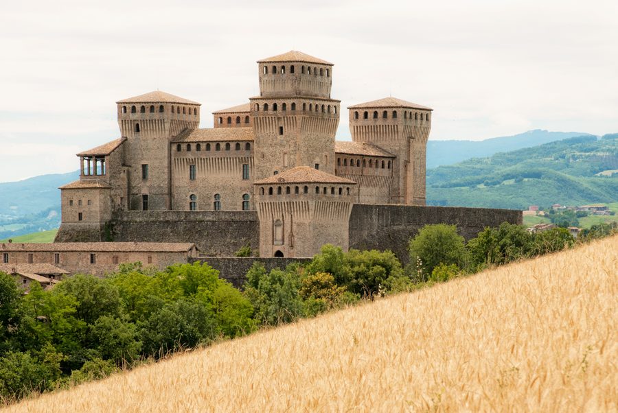 Torrechiara Castle in Langhirano, Province of Parma, Emilia-Romagna, Italy