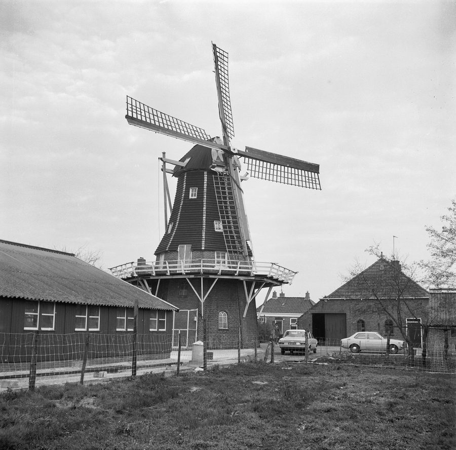 Overzicht van korenmolen Windlust in Overschild