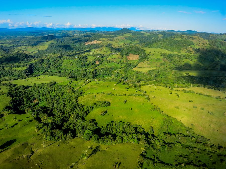 Luftaufnahme der Landschaft rund um Boquete in der Provinz Chiriquí