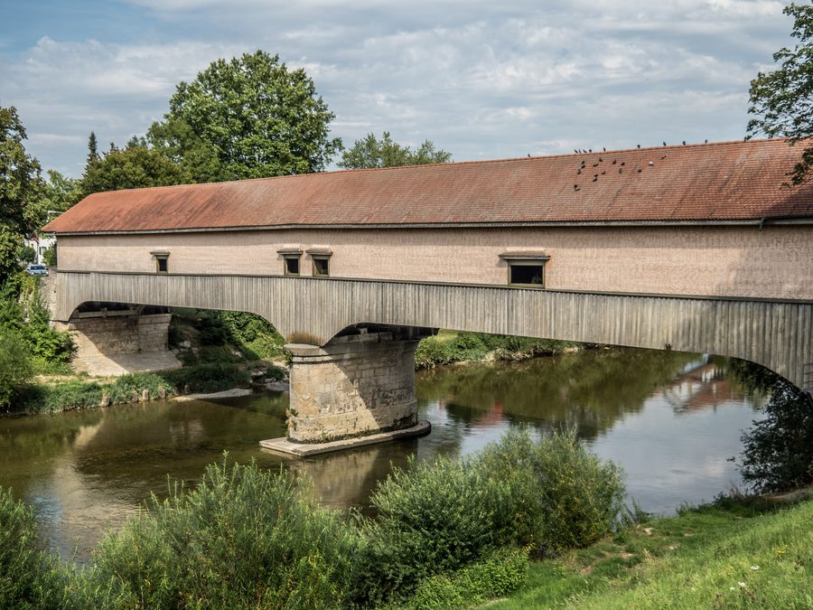 Gedeckte Holzbrücke Andelfingen über die Thur bei Kleinandelfingen