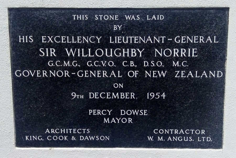 Foundation stone for the town hall and administration building in Lower Hutt