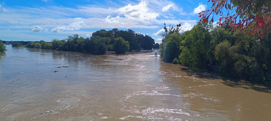 Zusammenfluss von Osobłoga und Oder in Krapkowice