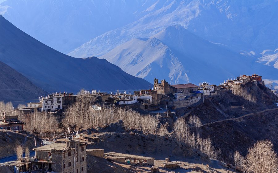 Jharkot-Dorf im Dhaulagiri-Gebiet von Nepal