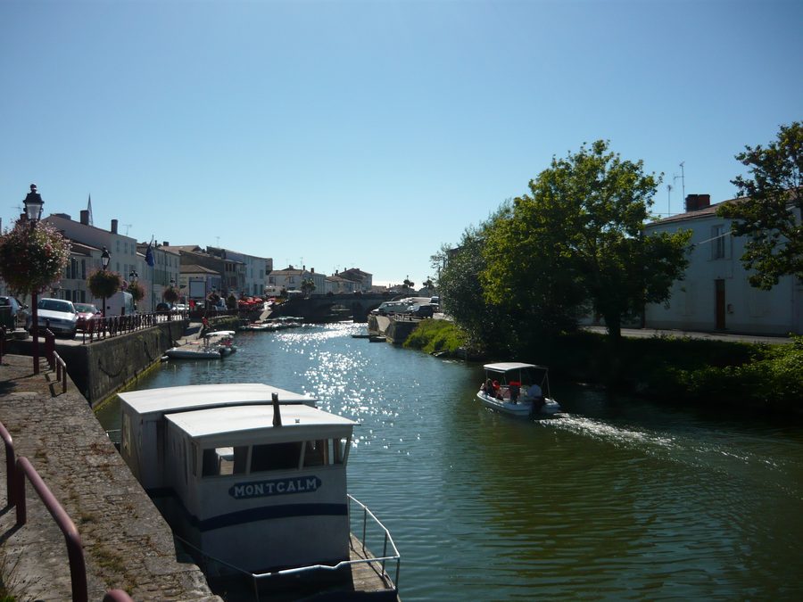 Bateau sur la Sèvre niortaise à Marans