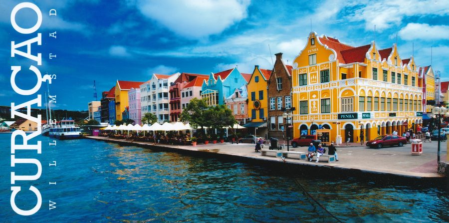 Colorful waterfront buildings in Willemstad, Curaçao, in the ABC Islands.