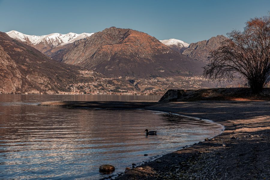Panorama of Porlezza viewed from Claino con Osteno