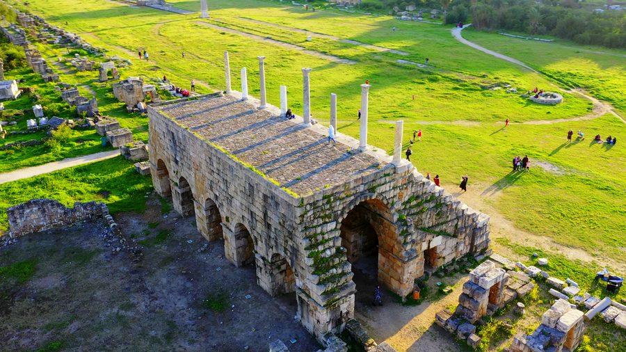 Römisches Hippodrom im archäologischen Komplex Al Bass in Tyre, Süd-Libanon