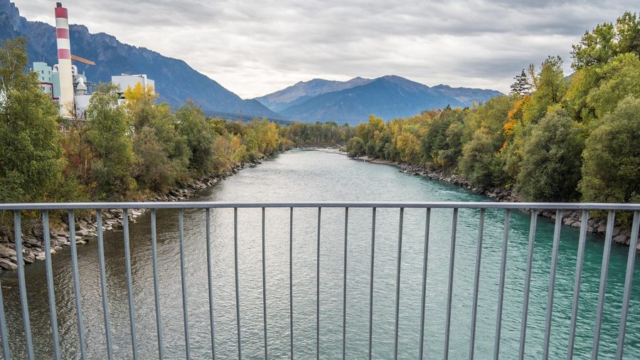 Auenlandschaft am Alpenrhein zwischen Untervaz und Trimmis