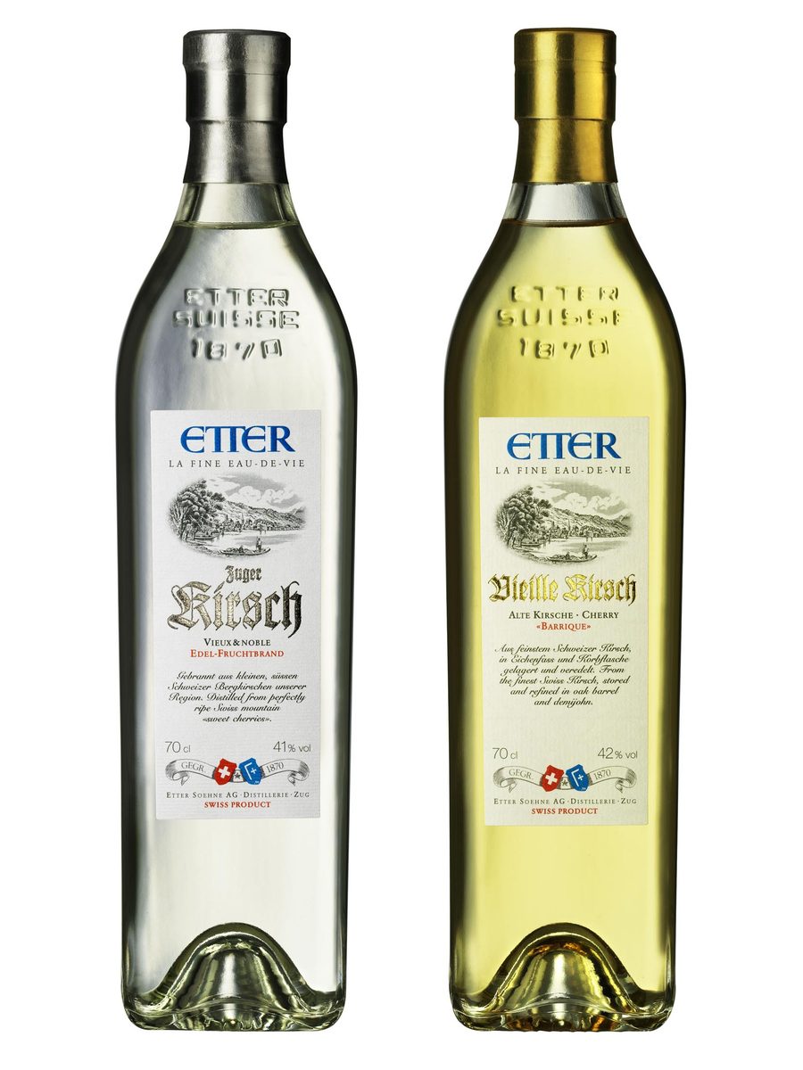 Flaschen von Zuger Kirsch aus Zug.