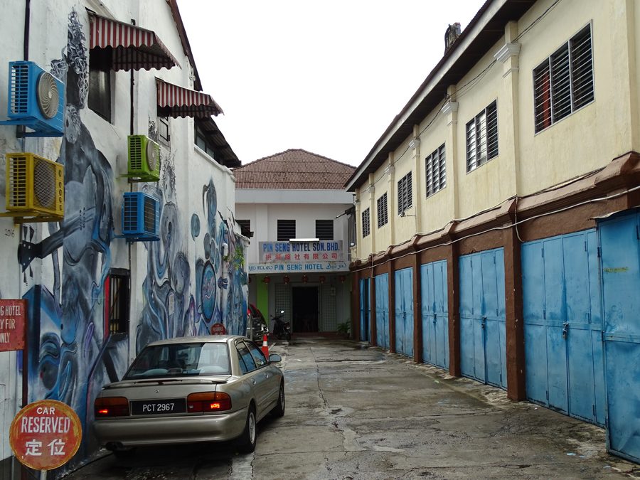 Historische Straßenszene in George Town auf Penang