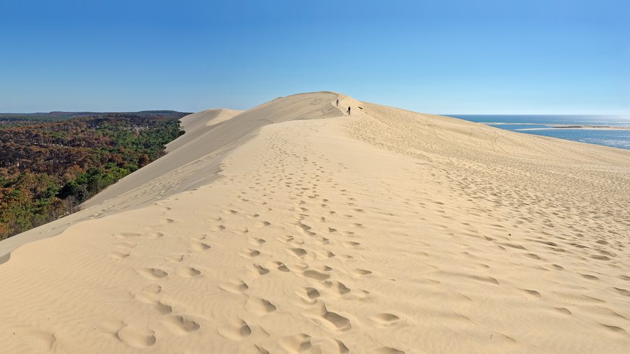 The Dune of Pilat rising above the Atlantic coast near Arcachon.