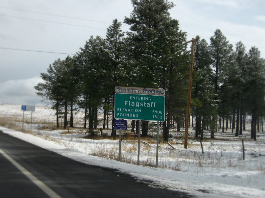 Landscape at the entrance to Flagstaff, Arizona