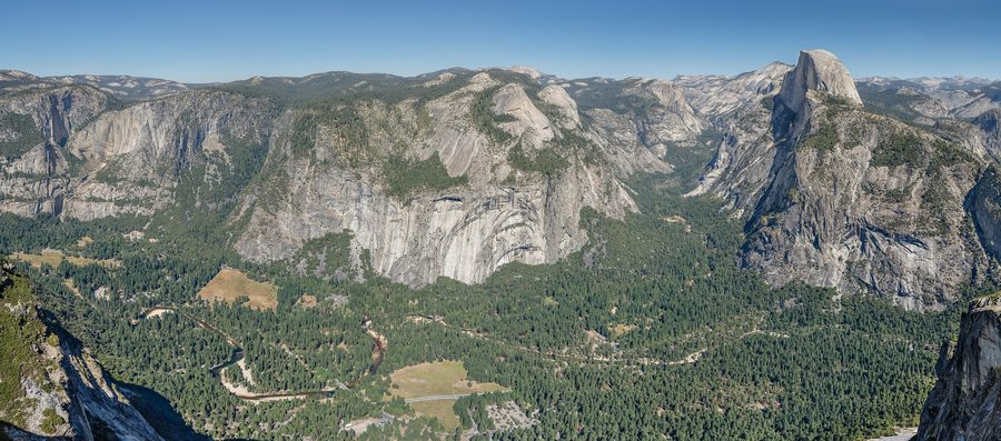 Panoramaansicht über das Yosemite Valley vom Glacier Point