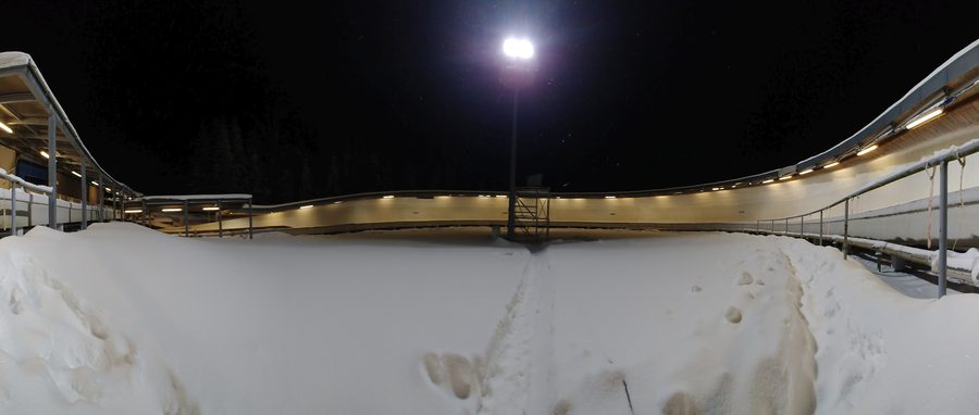 LOTTO Thüringen Eisarena Oberhof während eines Rennrodel-Weltcups
