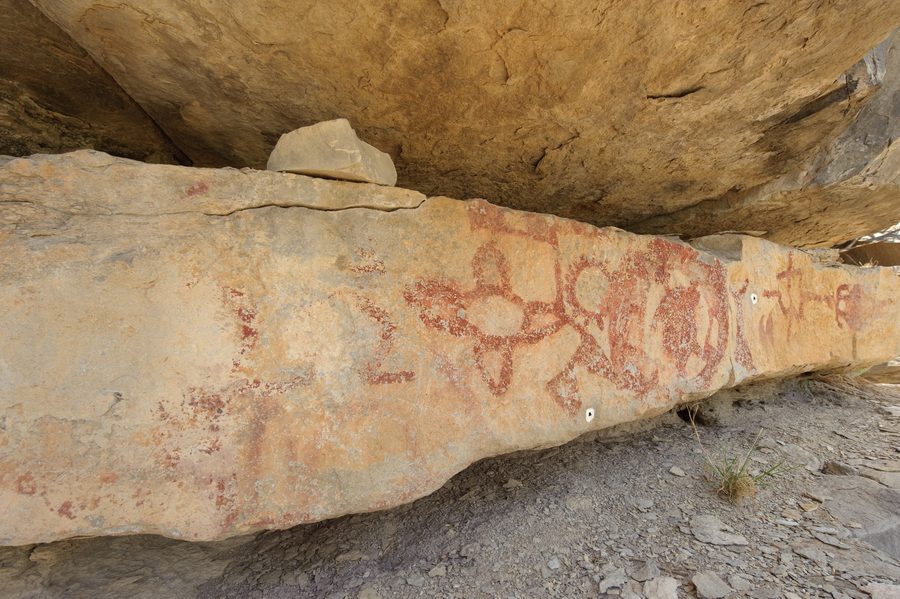Felsbilder an Klippen nahe Paint Rock, Texas