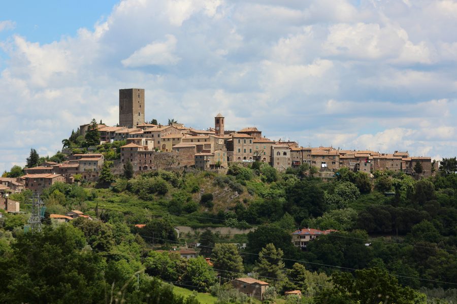 Panorama of Montecatini Val di Cecina in Tuscany, Italy
