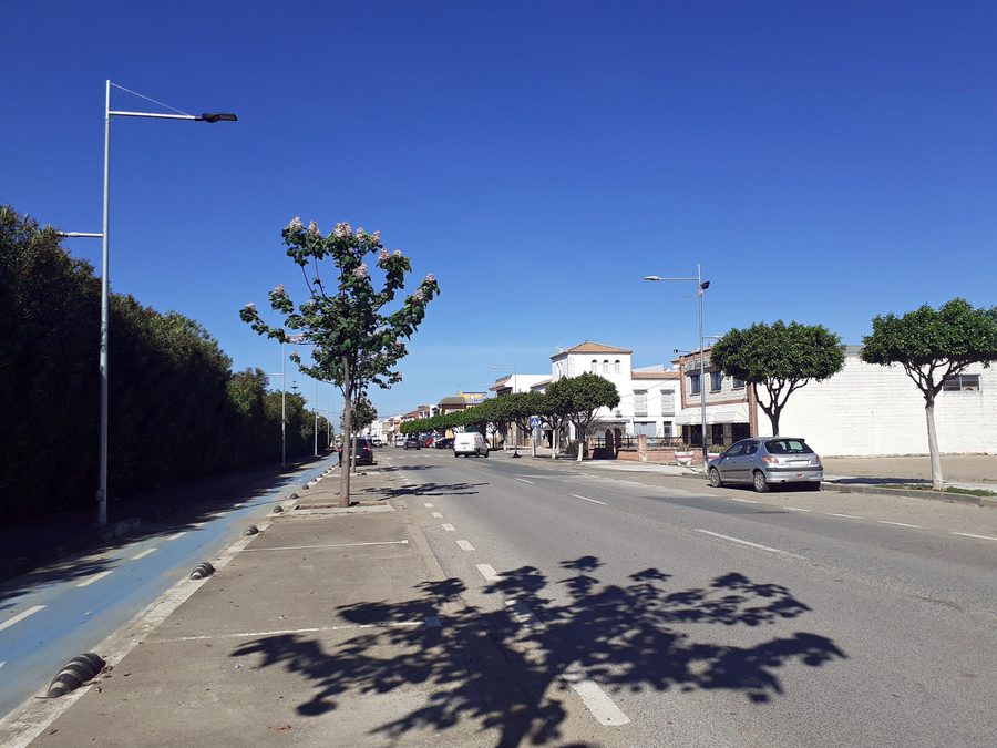 Avenida de Sevilla en Los Rosales, término municipal de Tocina